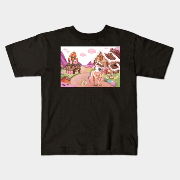 Easter Dreams in Candyland Kids T-Shirt by DaffodilArts